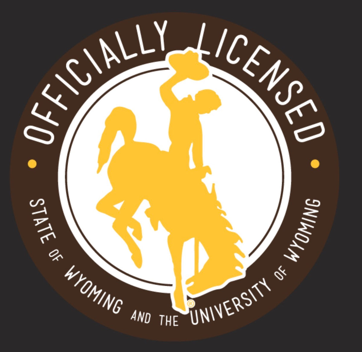 Officially licensed State of Wyoming and University of Wyoming merchandise seal