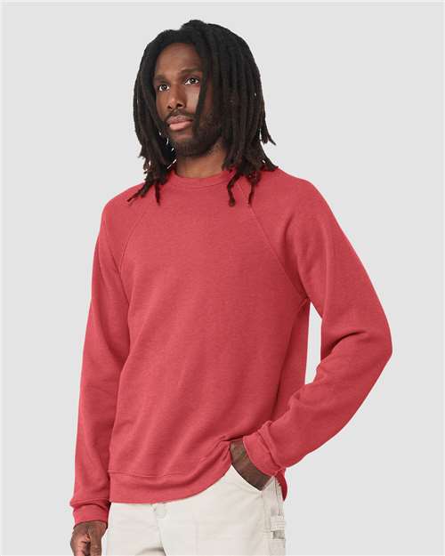 BELLA + CANVAS Unisex Sponge Fleece Raglan Crewneck Sweatshirt 3901
