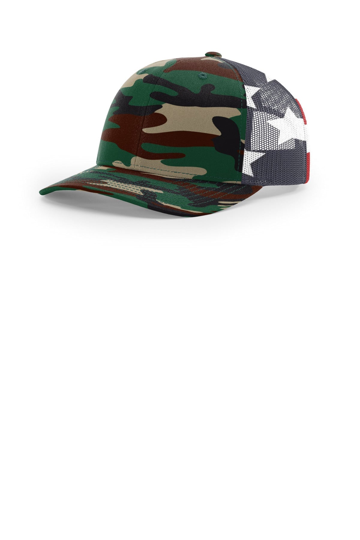 Richardson 112PM — Green Camo/Stars Stripes