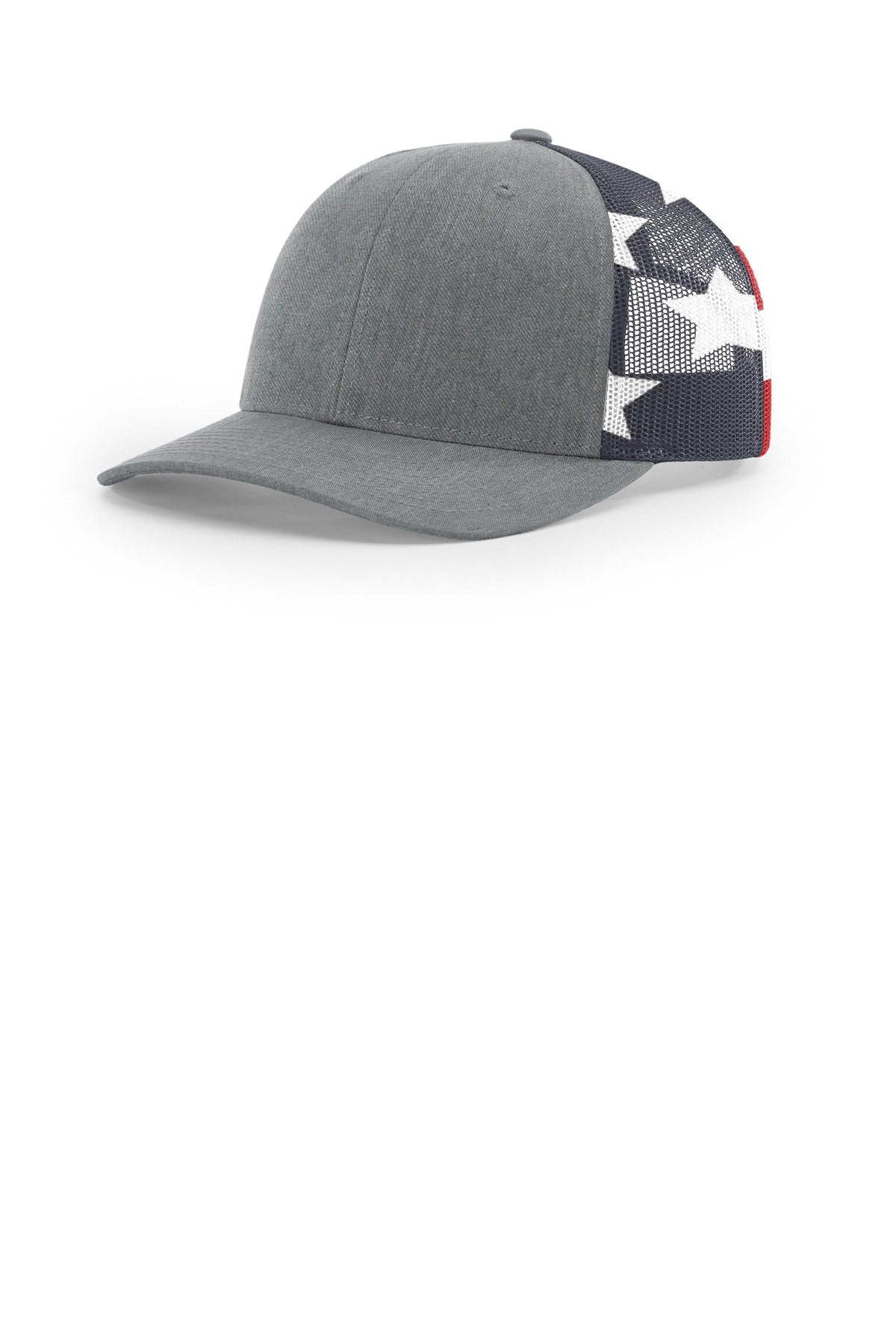 RICH Printed Mesh Trucker 112PM — Heather Grey/ Stars Stripes
