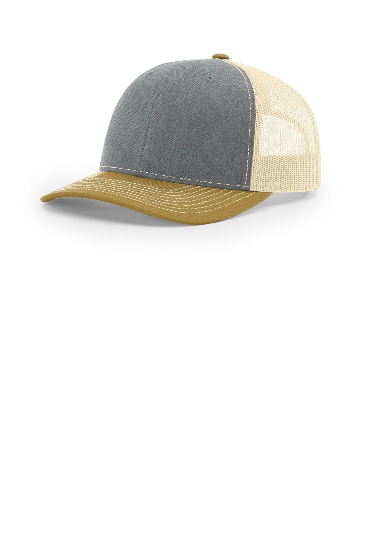 RICH Trucker Cap 112 — Heather Grey/ Birch/ Amber Gold