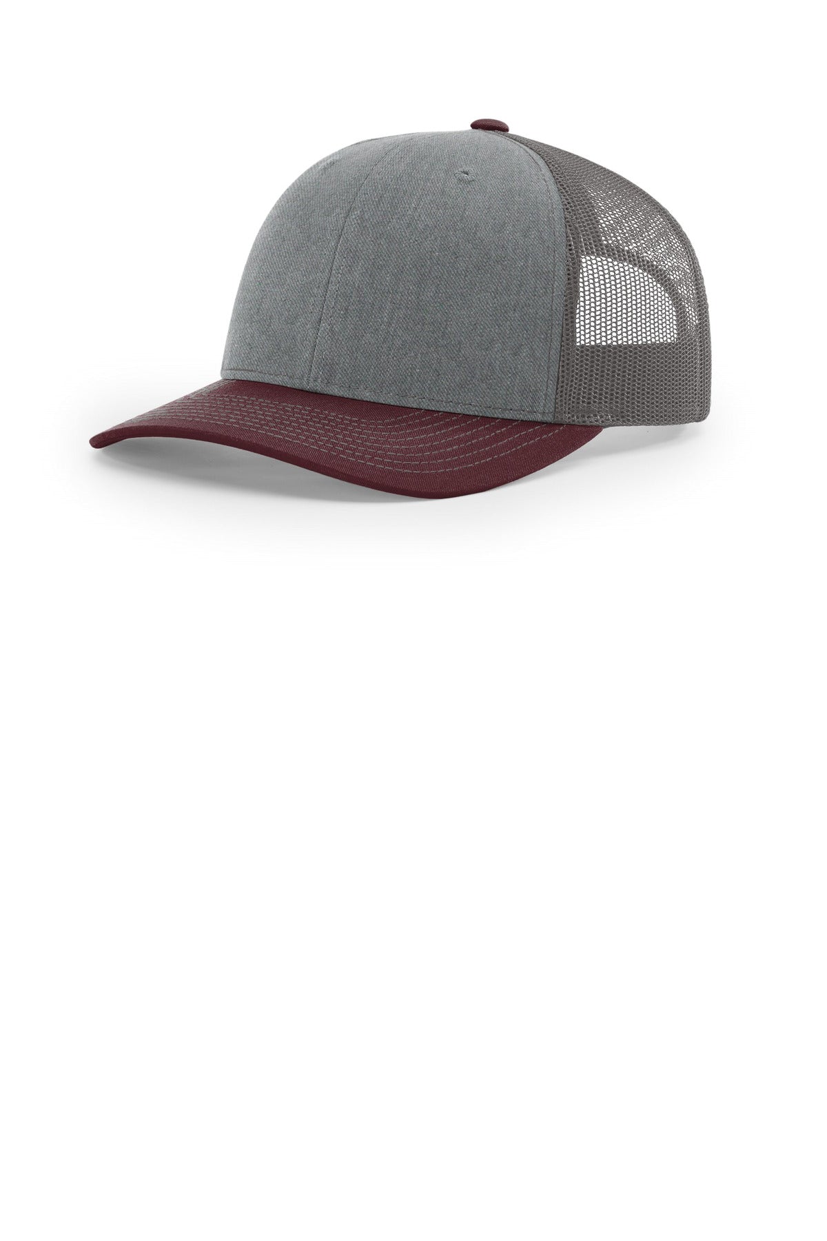 RICH Trucker Cap 112 — Heather Grey/ Charcoal/ Maroon