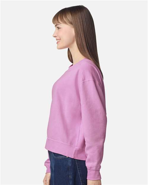 Comfort Colors Women's Garment-Dyed Mid-Length Crewneck Sweatshirt 1566L