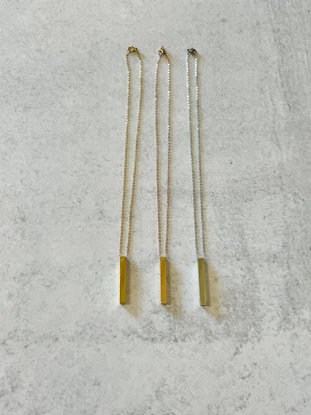Vertical Bar Necklace: Rose Gold