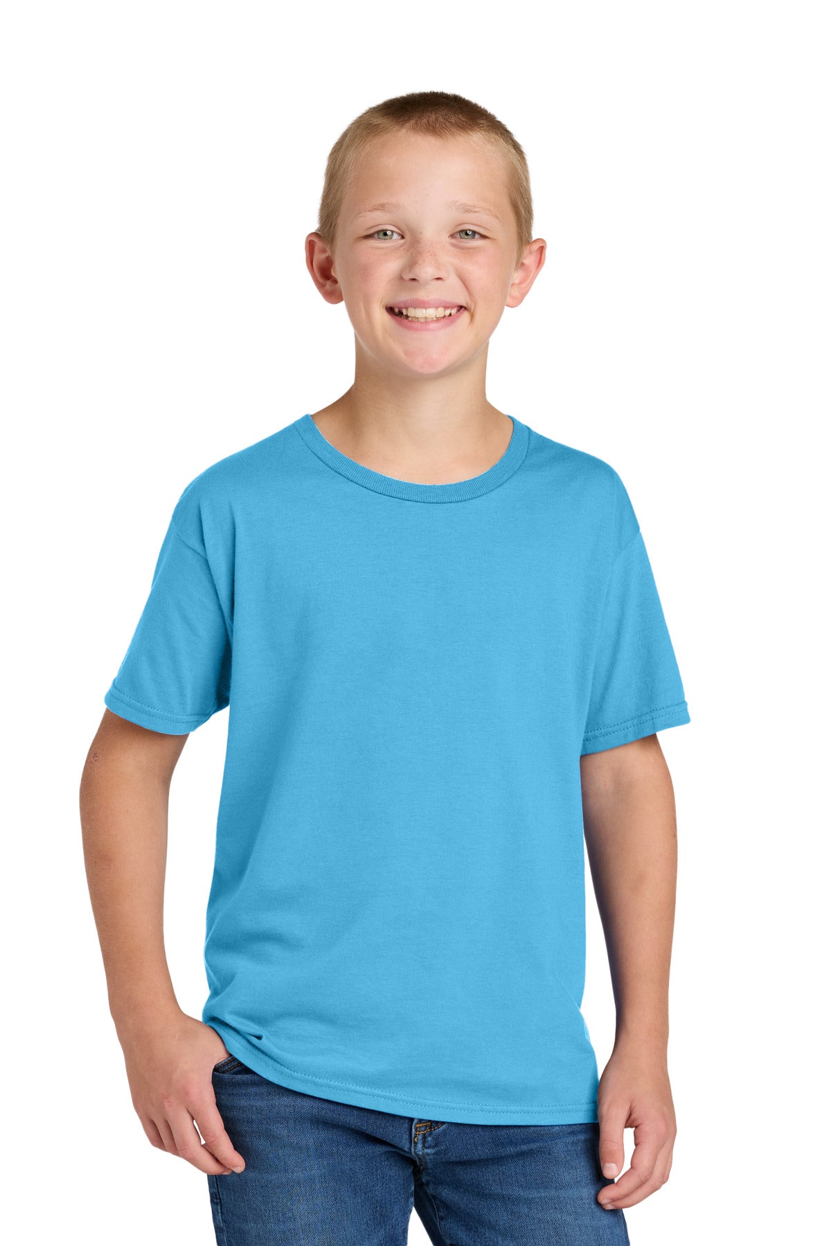 JZS Yth Classics Ctn T-Shirt  363Y — Aquatic Blue