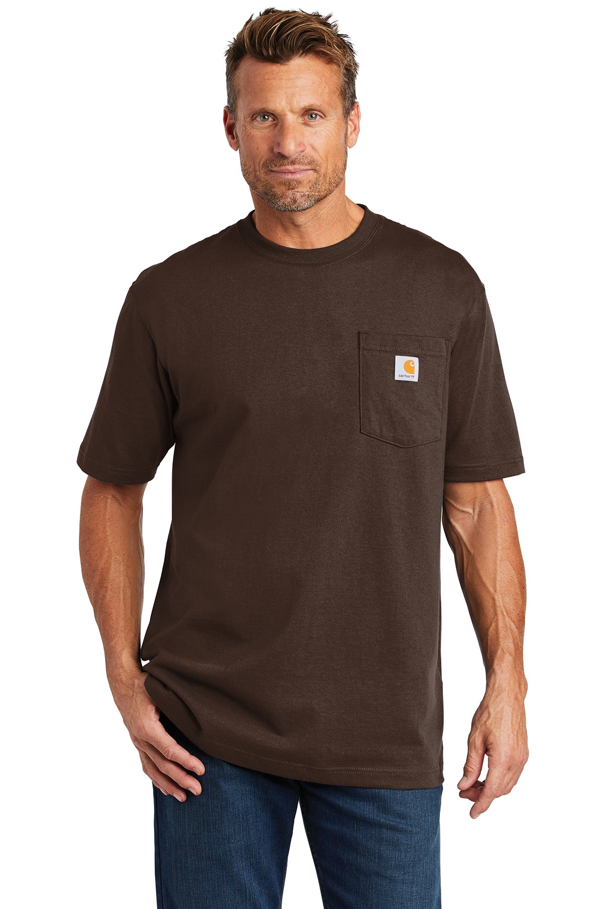 Carhartt Tall Workwear Pocket Short Sleeve T-Shirt CTTK87 — Dark Brown