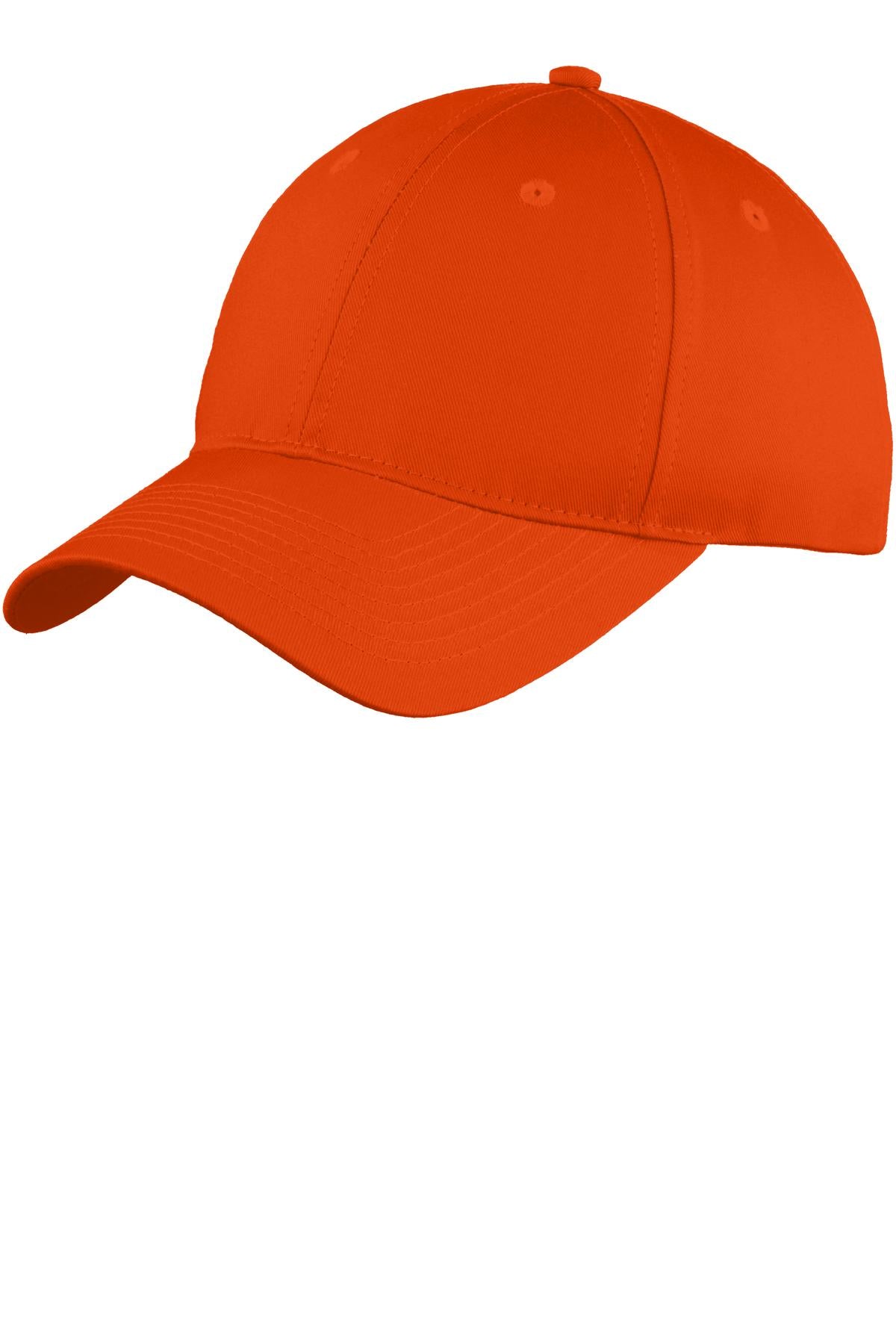 Port & Co Six-Panel Unstructured Twill Cap C914 — Orange