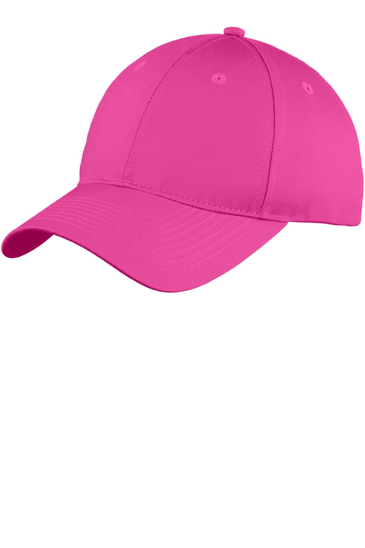 Port & Co Six-Panel Unstructured Twill Cap C914 — Sangria