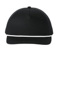 Port Authority Snapback Five-Port Authoritynel Rope Cap C962 — Black/ White