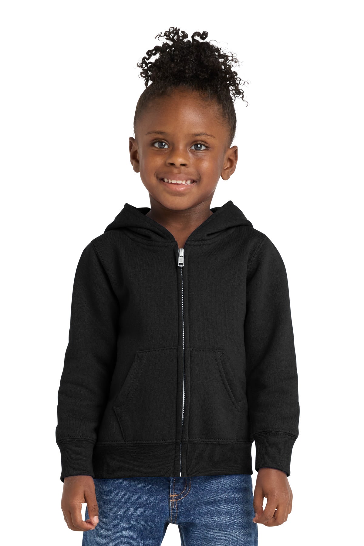 Port & Co Toddler Core Fleece Full-Zip Hooded Sweatshirt CAR78TZH — Jet Black