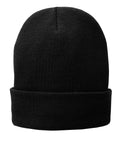Port & Co Fleece-Lined Knit Cap CP90L — Black