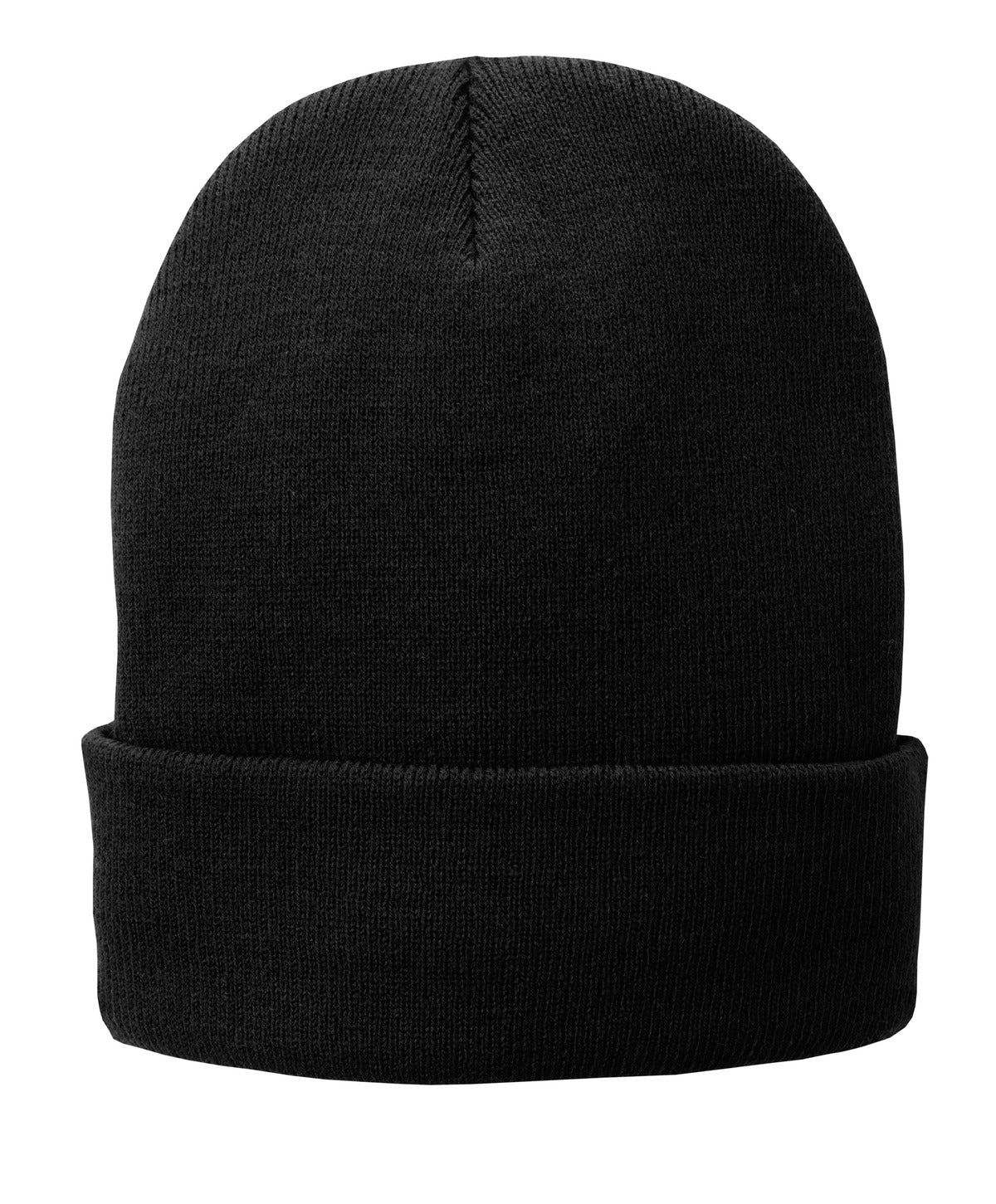 Port & Co Fleece-Lined Knit Cap CP90L — Black