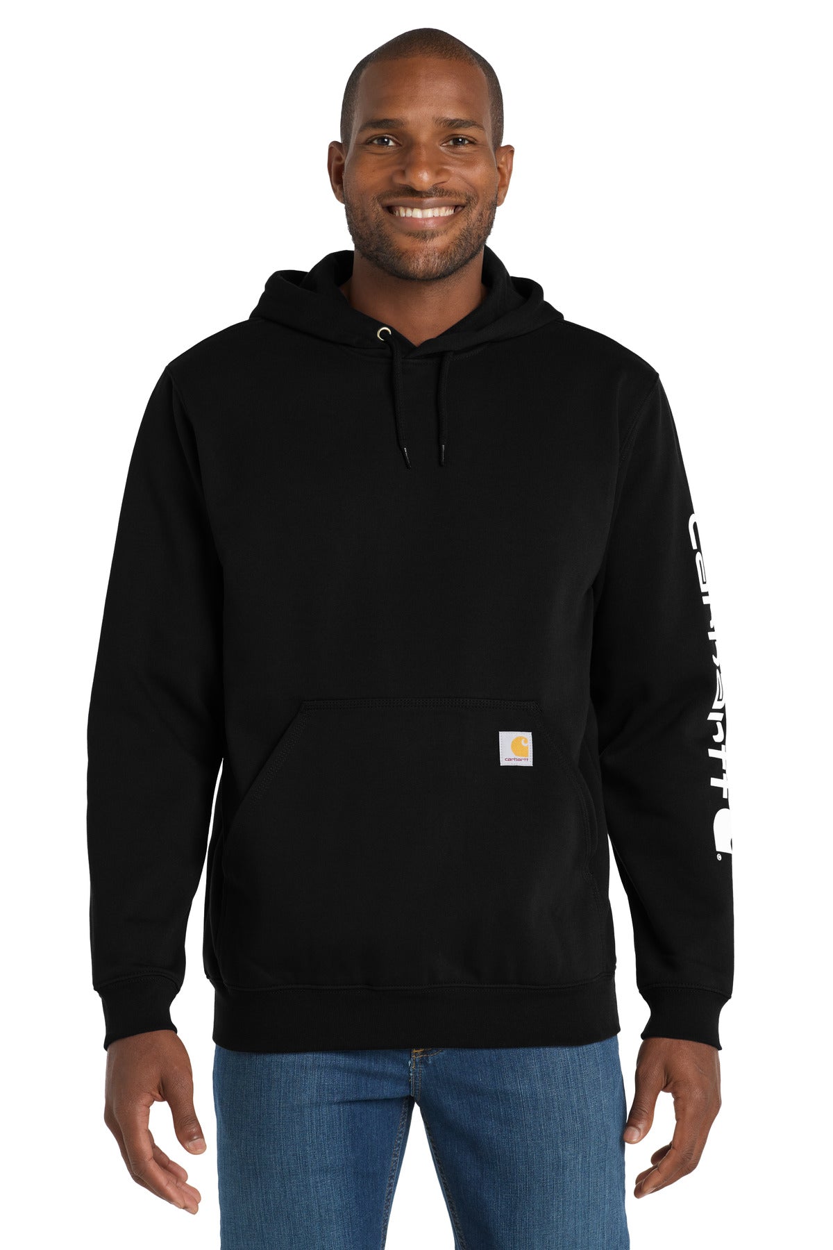 Carhartt Midweight Hooded Logo Sweatshirt CTK288 — Black