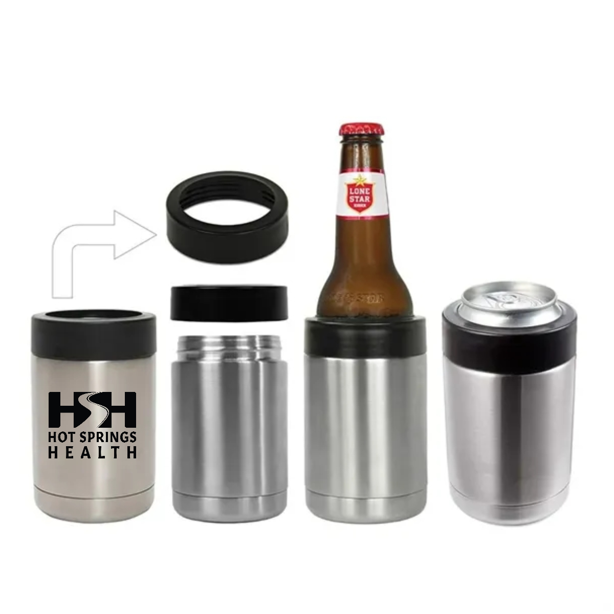 HSH CUSTOM: Off Brand-12 oz Stainless Steel Double Wall Insulated Can Cooler