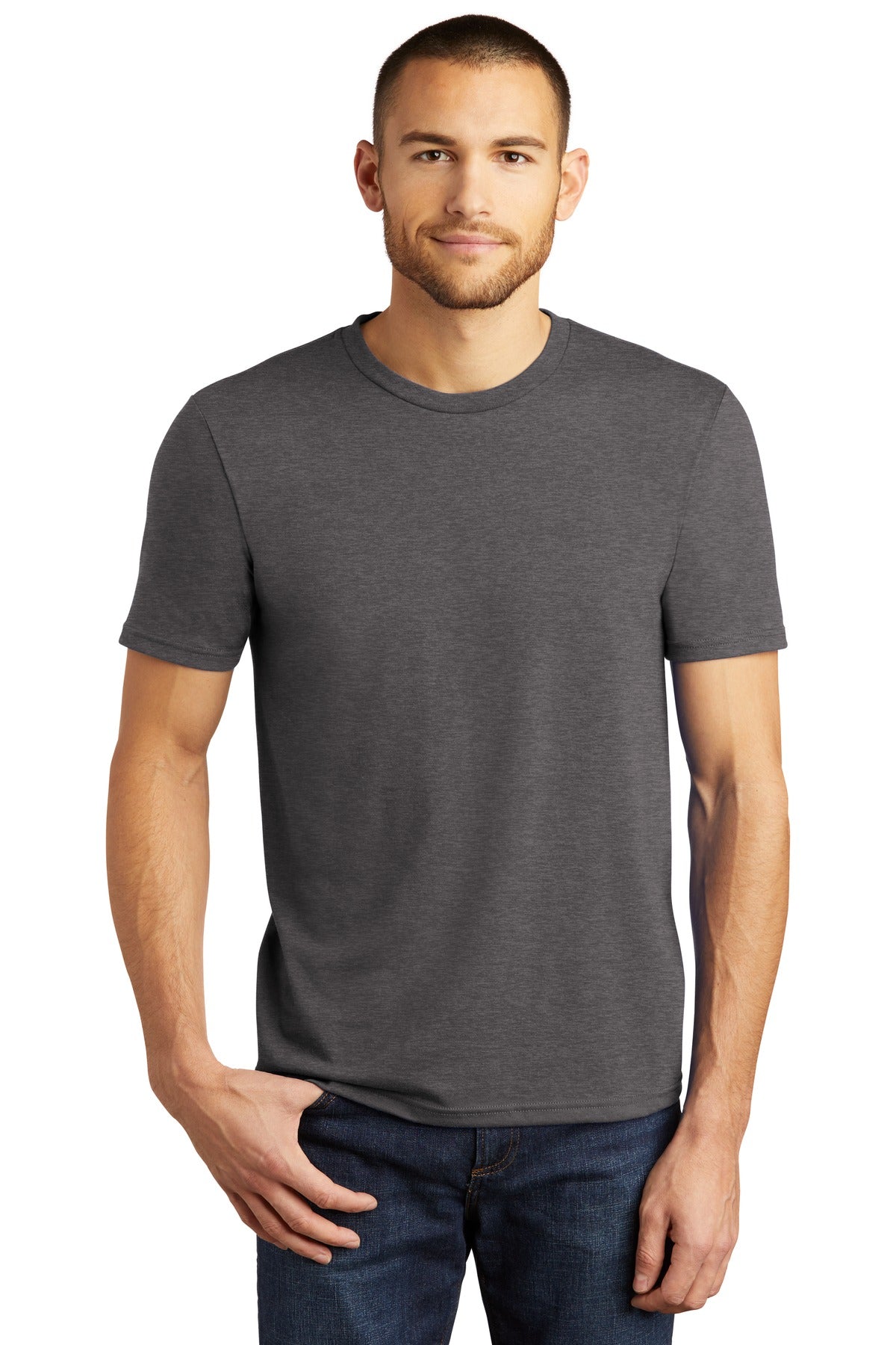 District Perfect Tri Tee — Heathered Charcoal