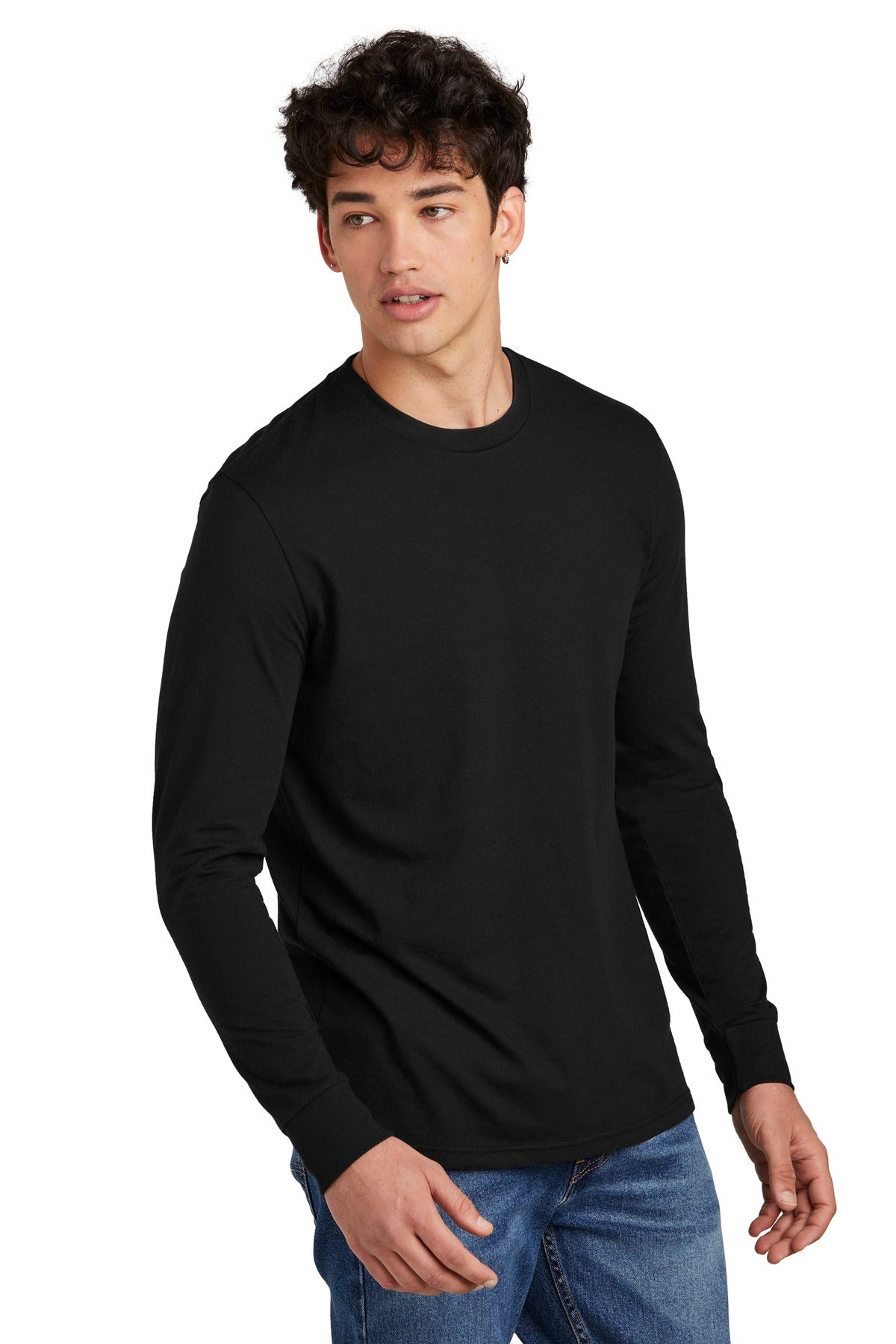 District Perfect Blend CVC L/S Tee DT109 — Black