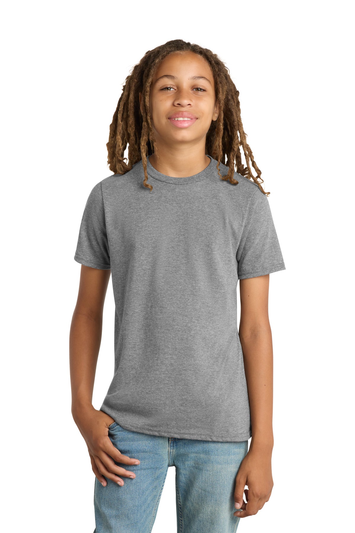 District Youth Very Important Tee DT6000Y — Grey Frost