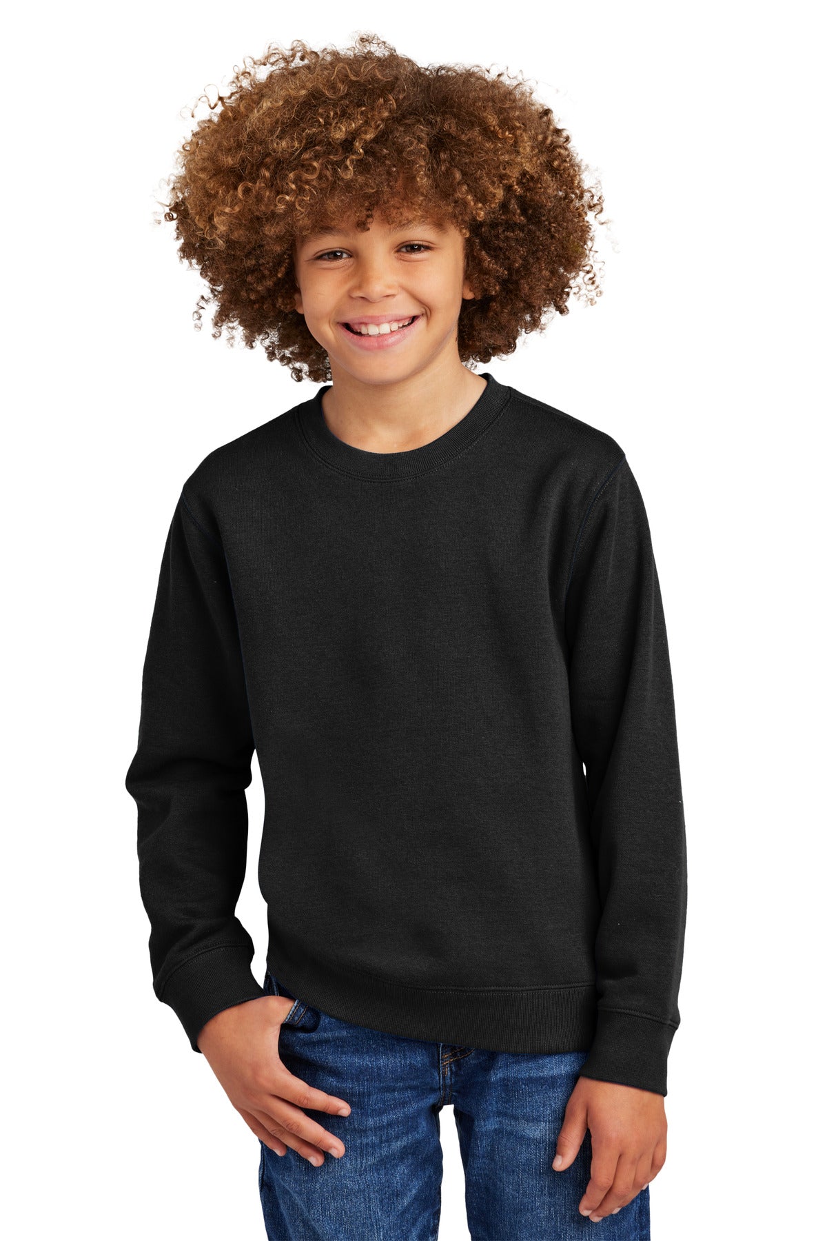 DT Yth VIT Fleece Crew DT6104Y — Black