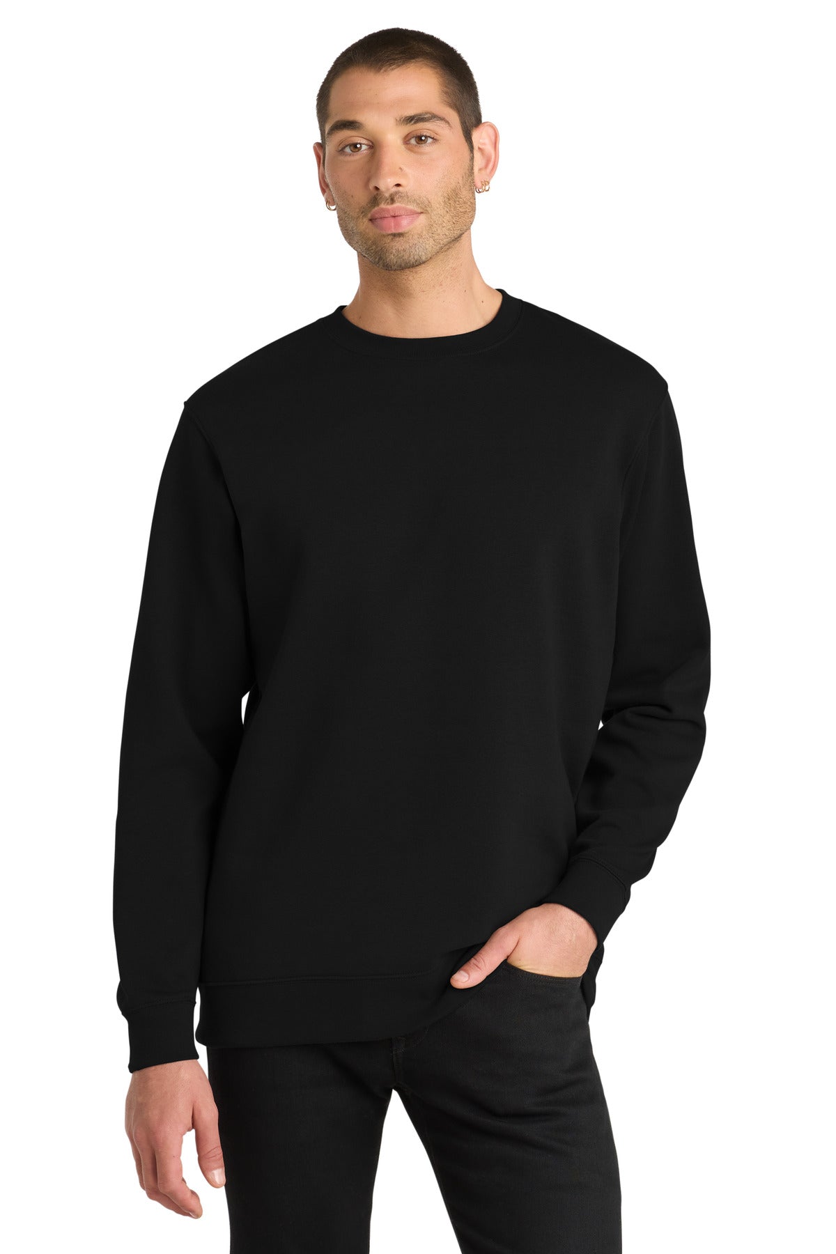 District V.I.T. Fleece Crew DT6104 — Black