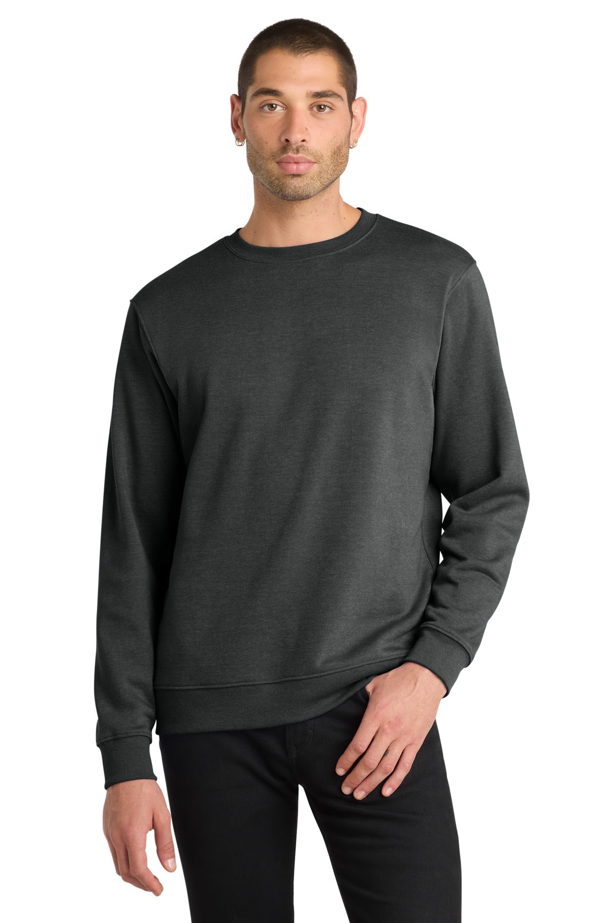 District V.I.T. Fleece Crew DT6104 — Heathered Charcoal