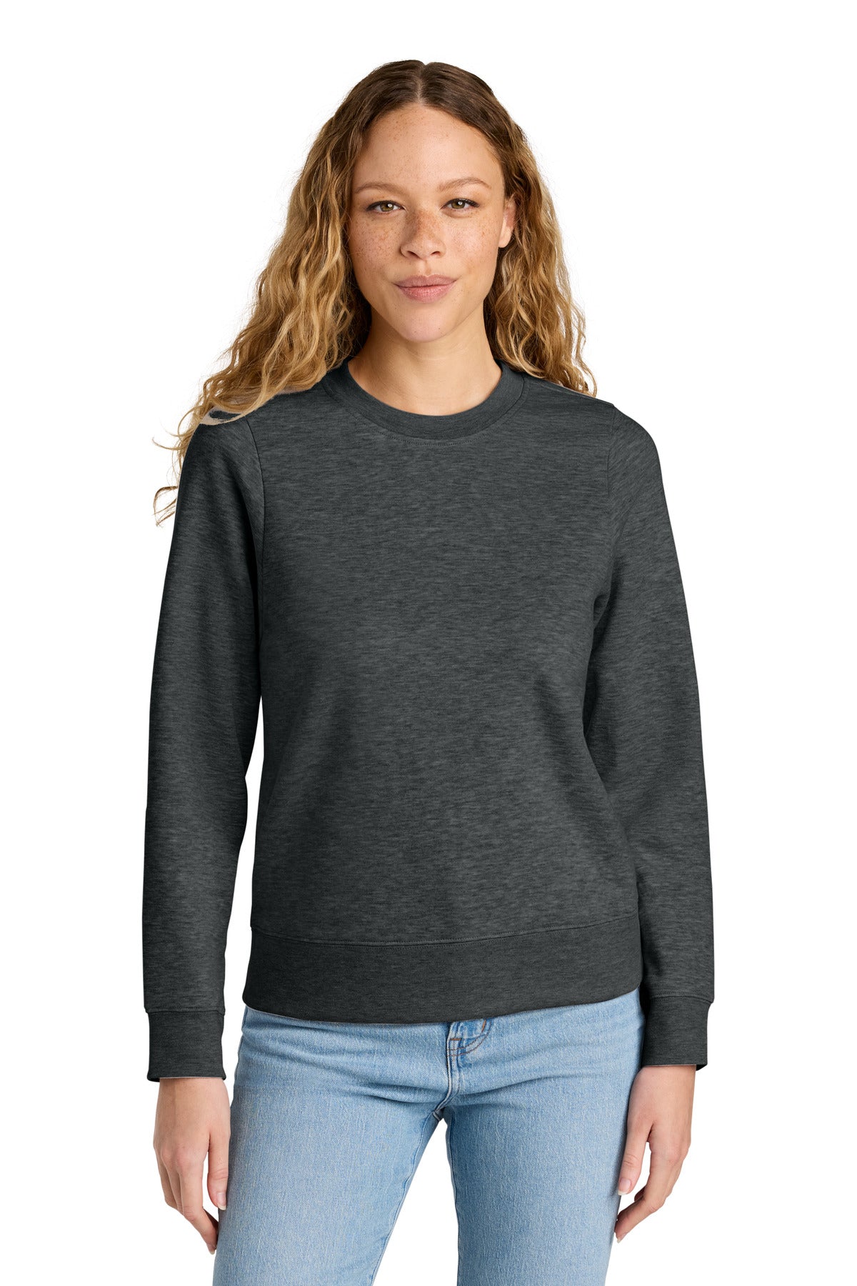 DT Wms VIT Fleece Crew DT6105 — Heathered Charcoal
