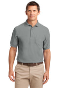 Port Authority Silk Touch Polo with Pocket K500P — Cool Grey