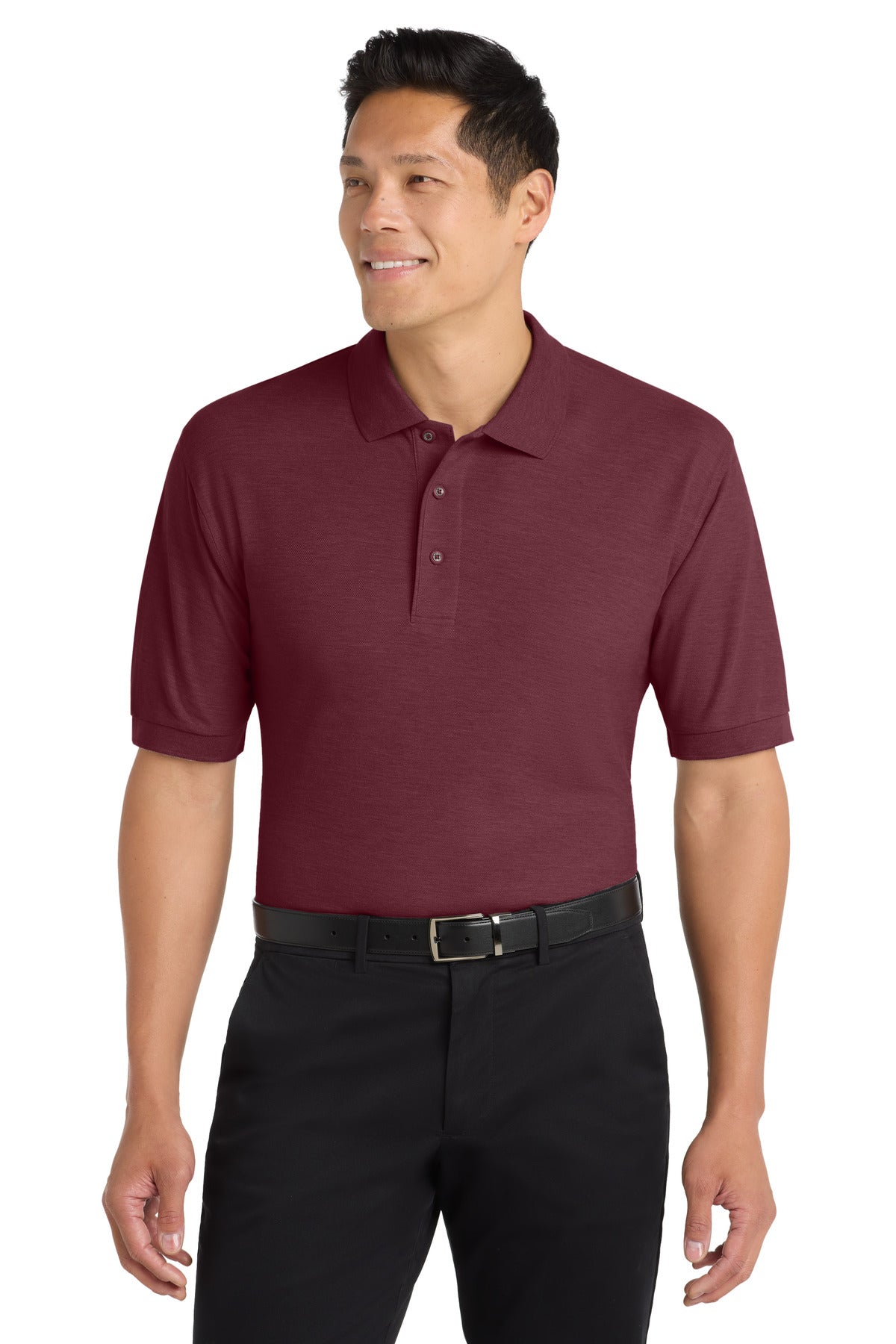 Port Authority Silk Touch Polo K500 — Burgundy