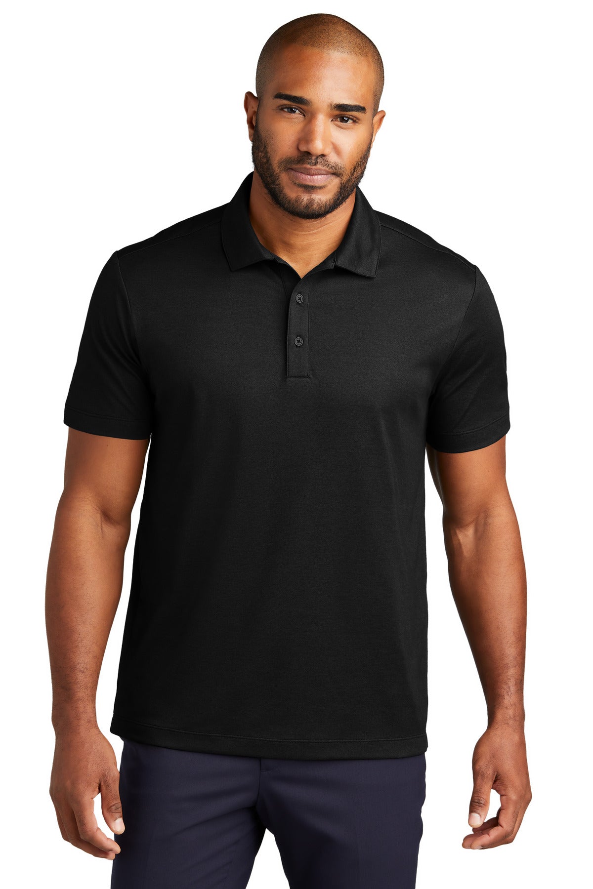 Port Authority Fine Pique Blend Polo K830 — Black Heather