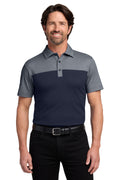 Port Authority Fine Pique Blend Blocked Polo K831 — River Blue Navy/ River Blue Navy Heather
