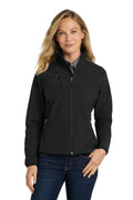 Port Authority Lds Textured Soft Shell Jacket L705 — Black