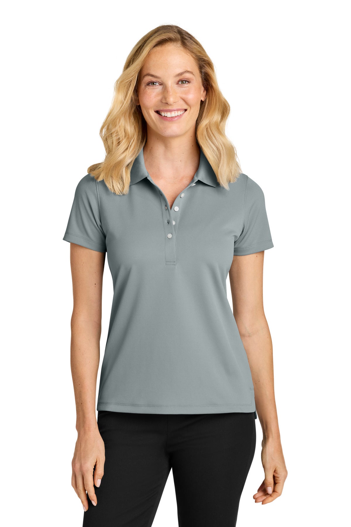 PA Wms Dry Zone Grid Stain-Release Polo LK845 — Light Sterling Grey
