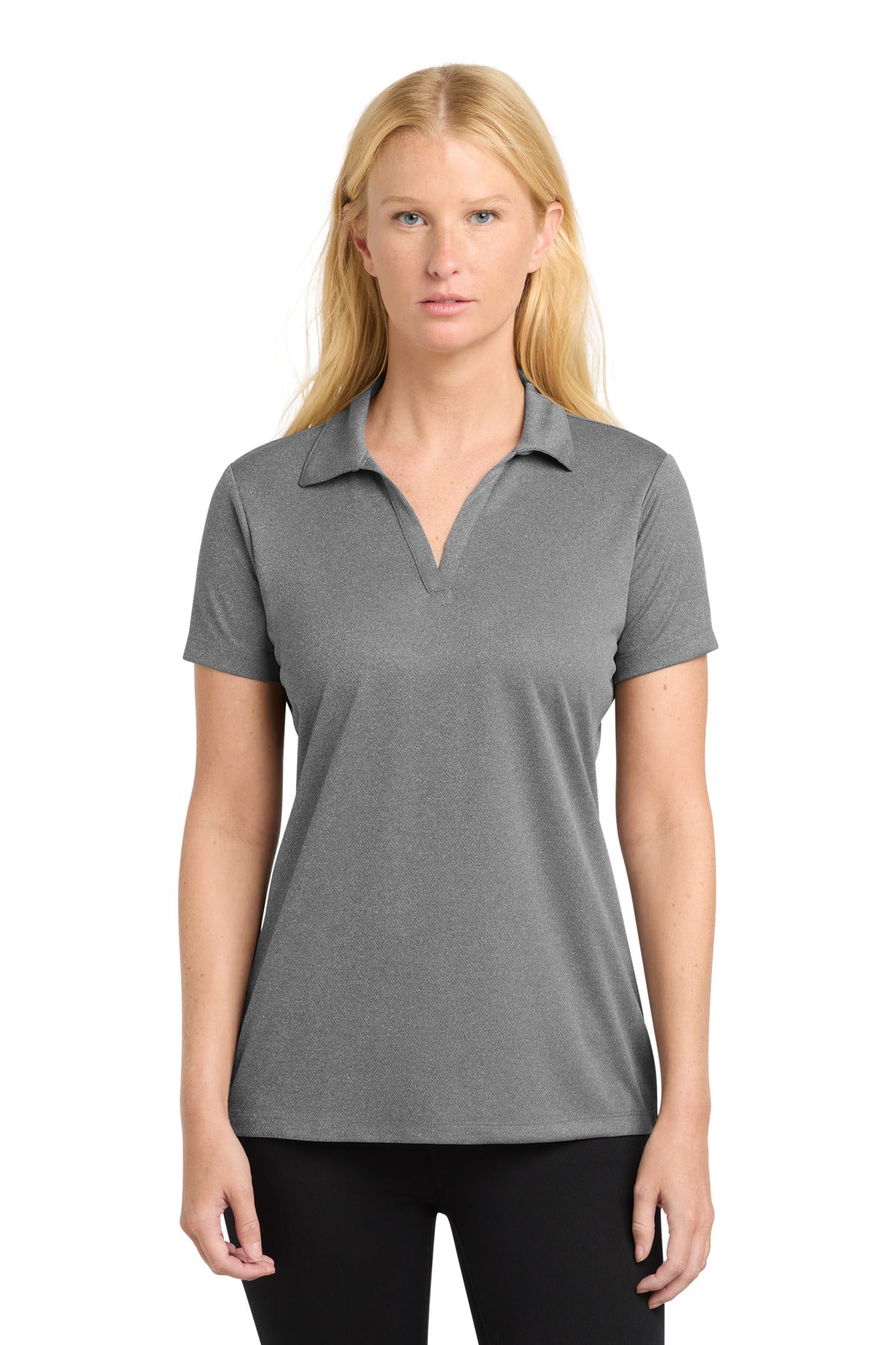 Sport-Tek Ladies PosiCharge RacerMesh Polo LST640 — Grey Heather