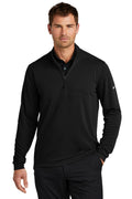 Nike Textured 1/2 Zip Cover-Up NKDX6702 — Black