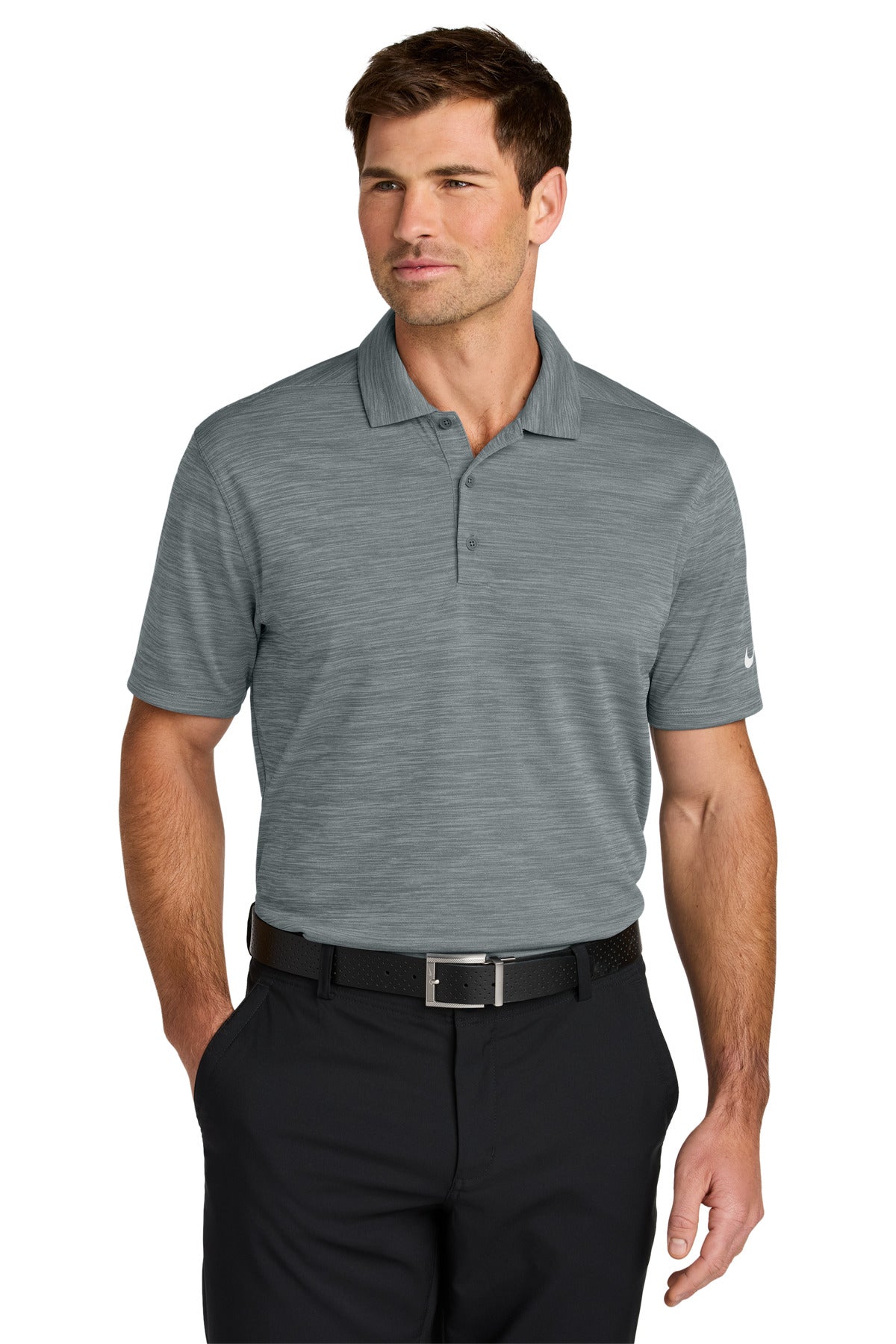 NK Dri-FIT Striated Polo NKFQ4792 — Cool Grey