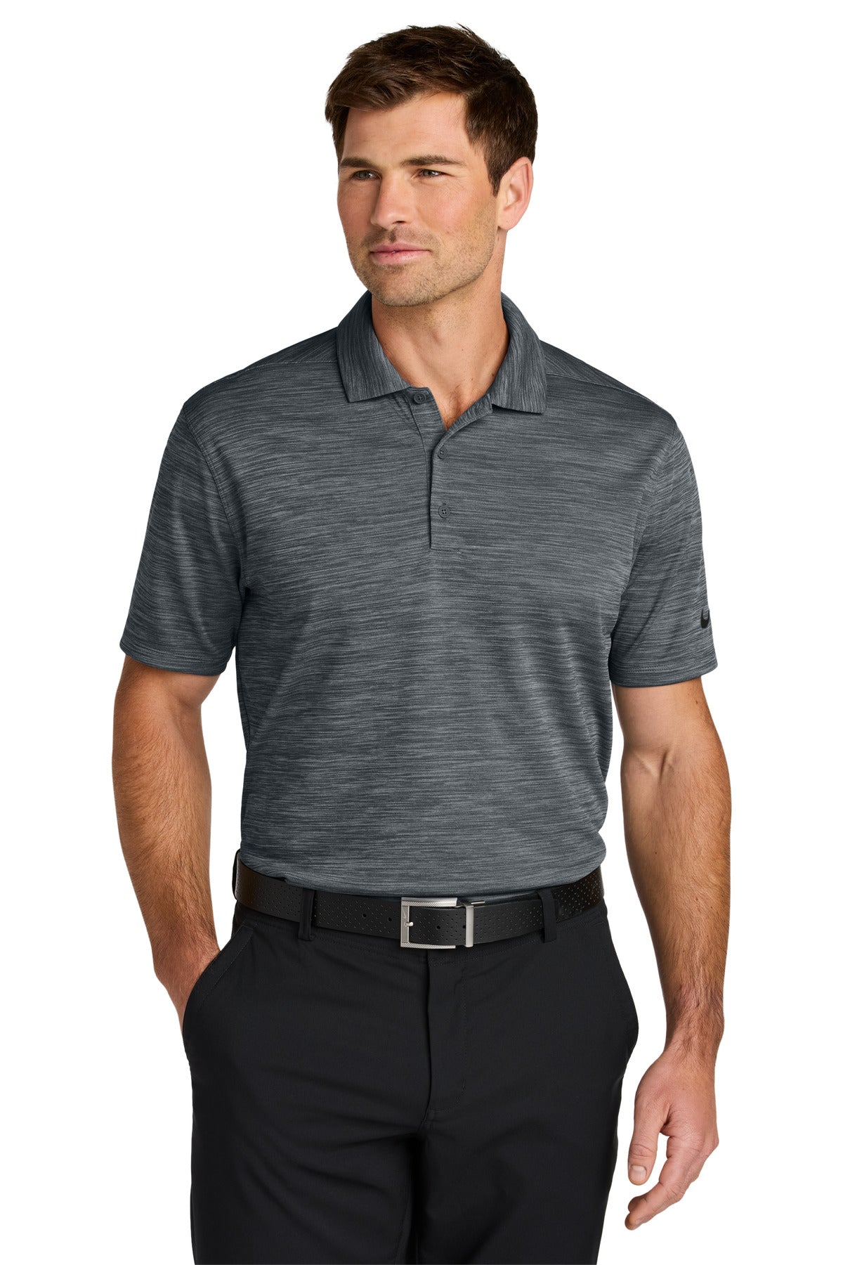 NK Dri-FIT Striated Polo NKFQ4792 — Dark Grey