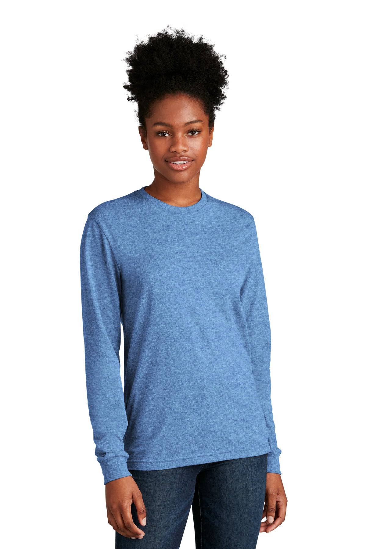 Next Level Apparel Unisex CVC Long Sleeve Tee NL6211 — Heather Columbia Blue
