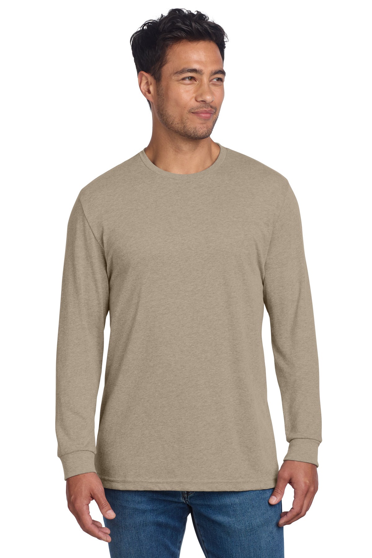 Next Level Apparel Unisex CVC Long Sleeve Tee NL6211 — Heather Tan