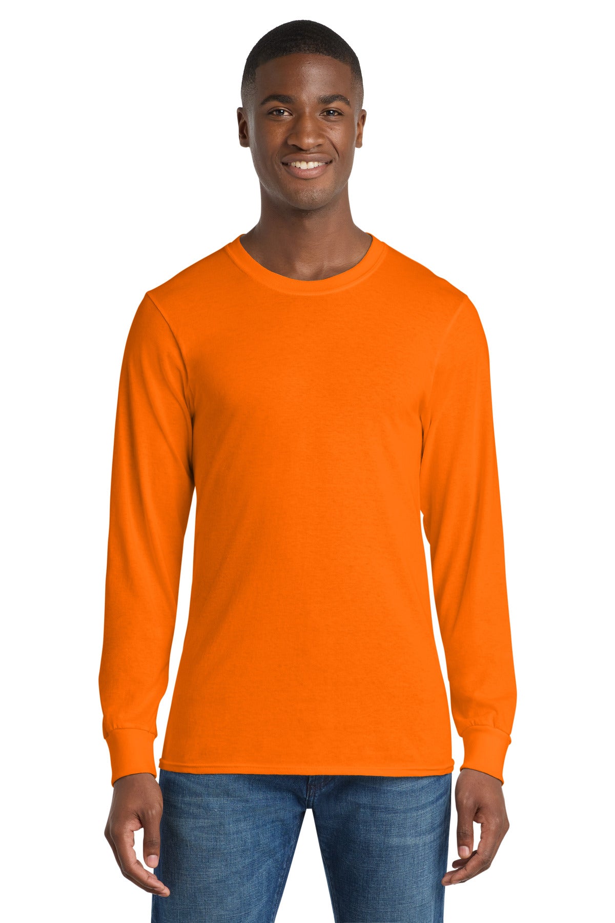 Port & Co L/S Core Cotton Tee PC54LS — S. Orange