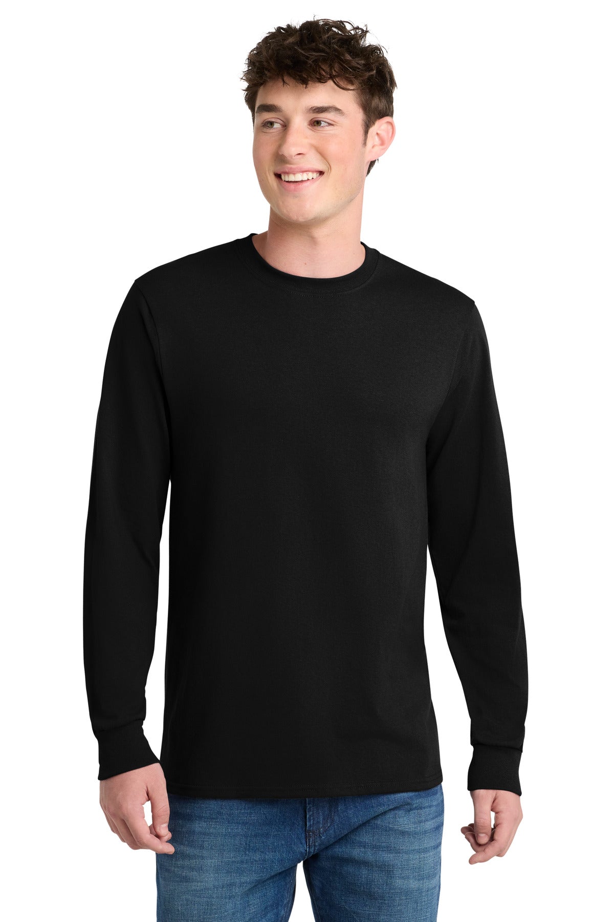 Port & Co L/S Core Blend Tee PC55LS — Jet Black