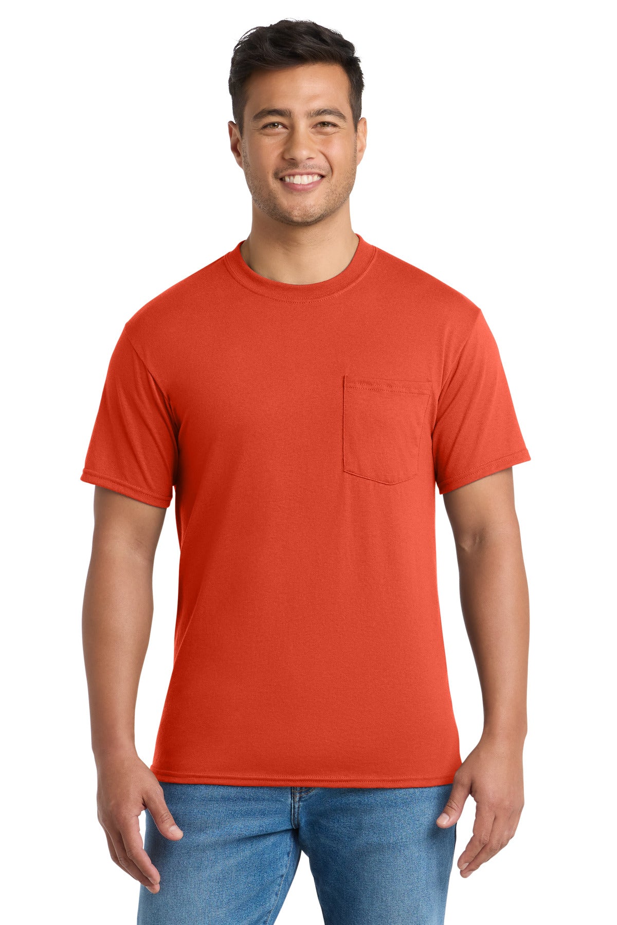 Port & Co Core Blend Pocket Tee PC55P — Orange