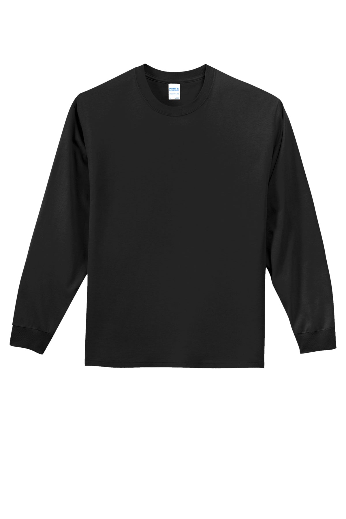 Port & Co Long Sleeve Essential Tee PC61LS in Jet Black