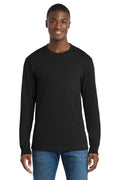 Port & Co L/S Essential Pocket Tee PC61LSP — Jet Black