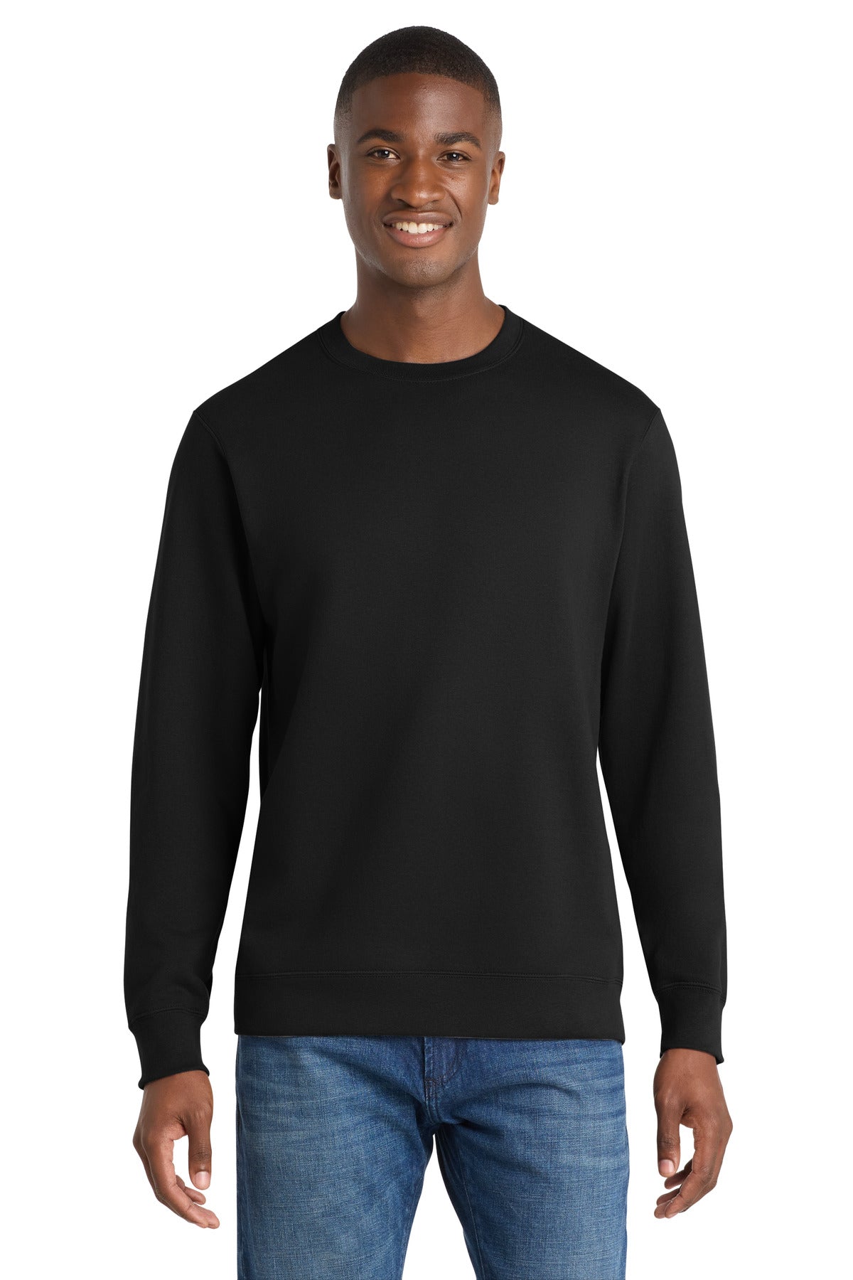 Port & Co Fan Favorite Fleece Crewneck Sweatshirt PC850 — Jet Black