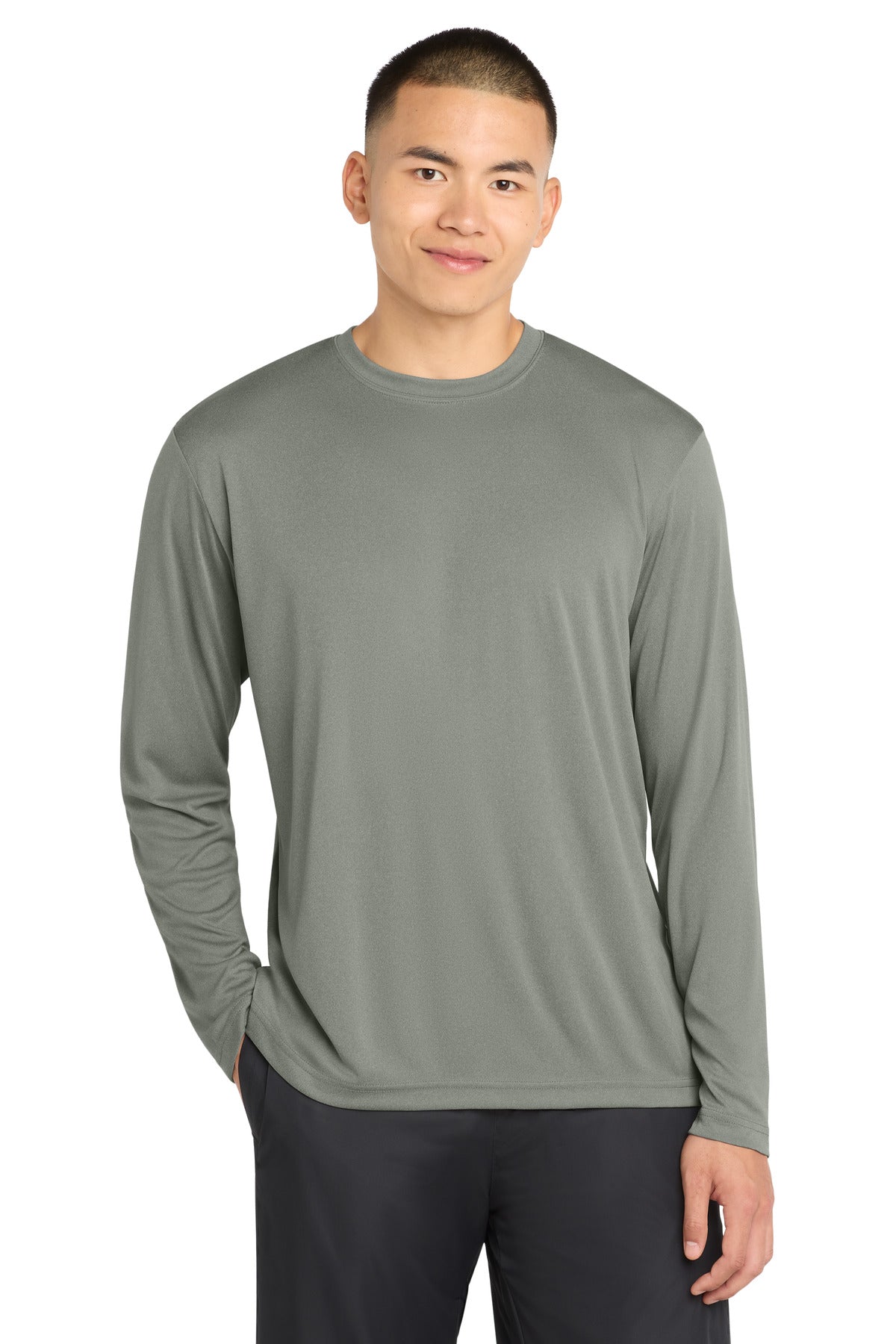 Sport-Tek Long Sleeve PosiCharge Competitor Tee ST350LS — Grey Concrete Heather