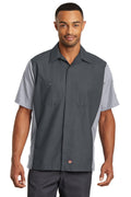 Red Kap Short Sleeve Ripstop Crew Shirt SY20 — Charcoal/ Light Grey