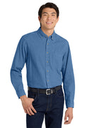 Port Authority Tall Long Sleeve Denim Shirt TLS600 — Faded Blue