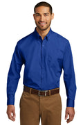 Port Authority Long Sleeve Carefree Poplin Shirt W100 — True Royal