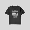 Loud and Proud Wrestling Mom white print on black short-sleeve tee, front chest