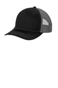 Port Authority® Youth Snapback Trucker Cap YC402 — Black/ Grey Steel