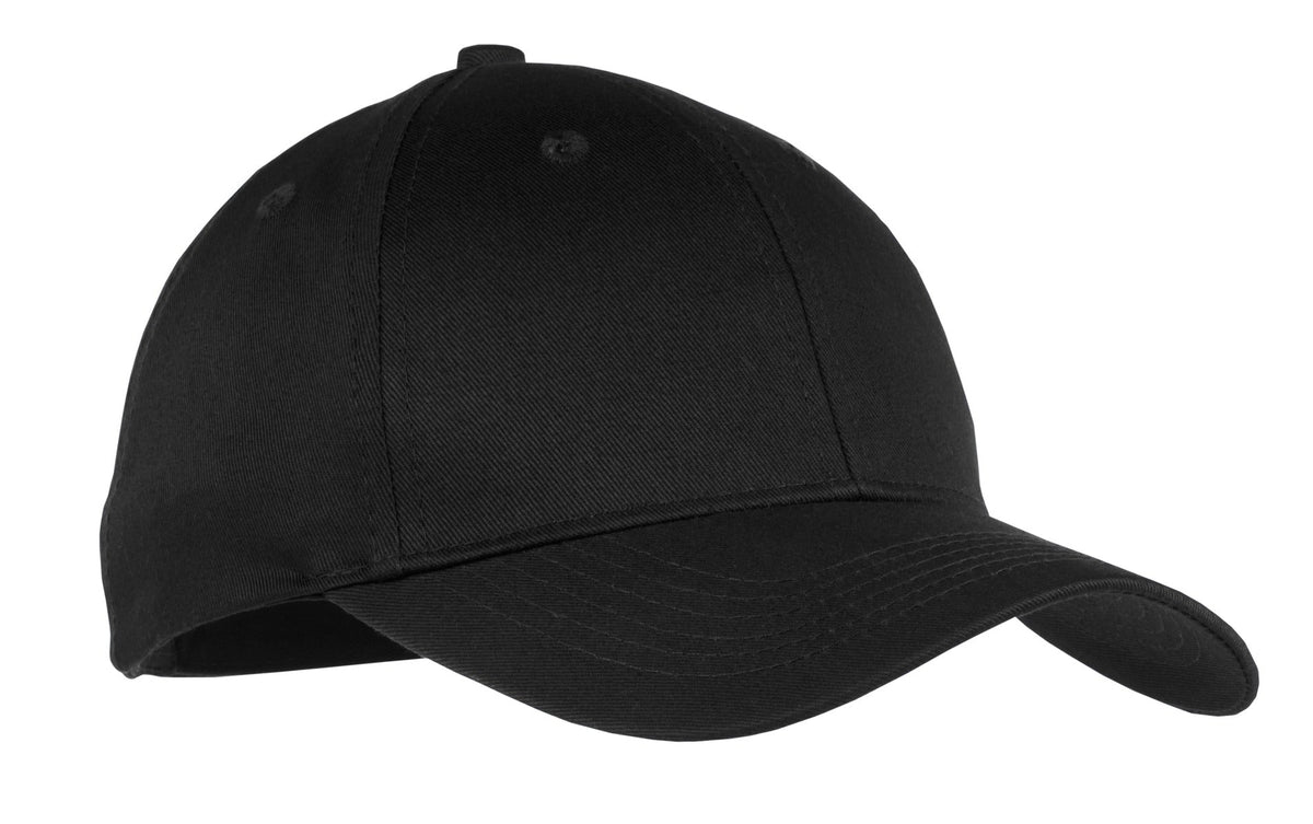Port & Co Youth Six-Panel Twill Cap YCP80 — Black